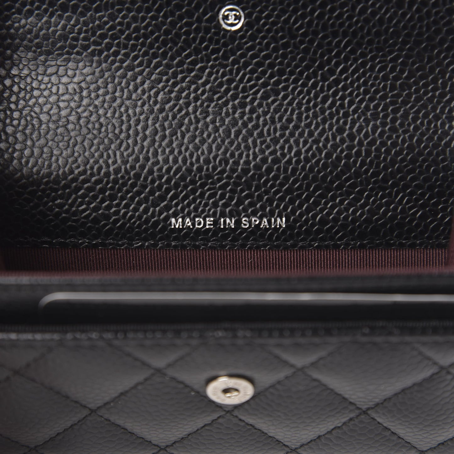 Caviar Quilted Flap Card Holder Black