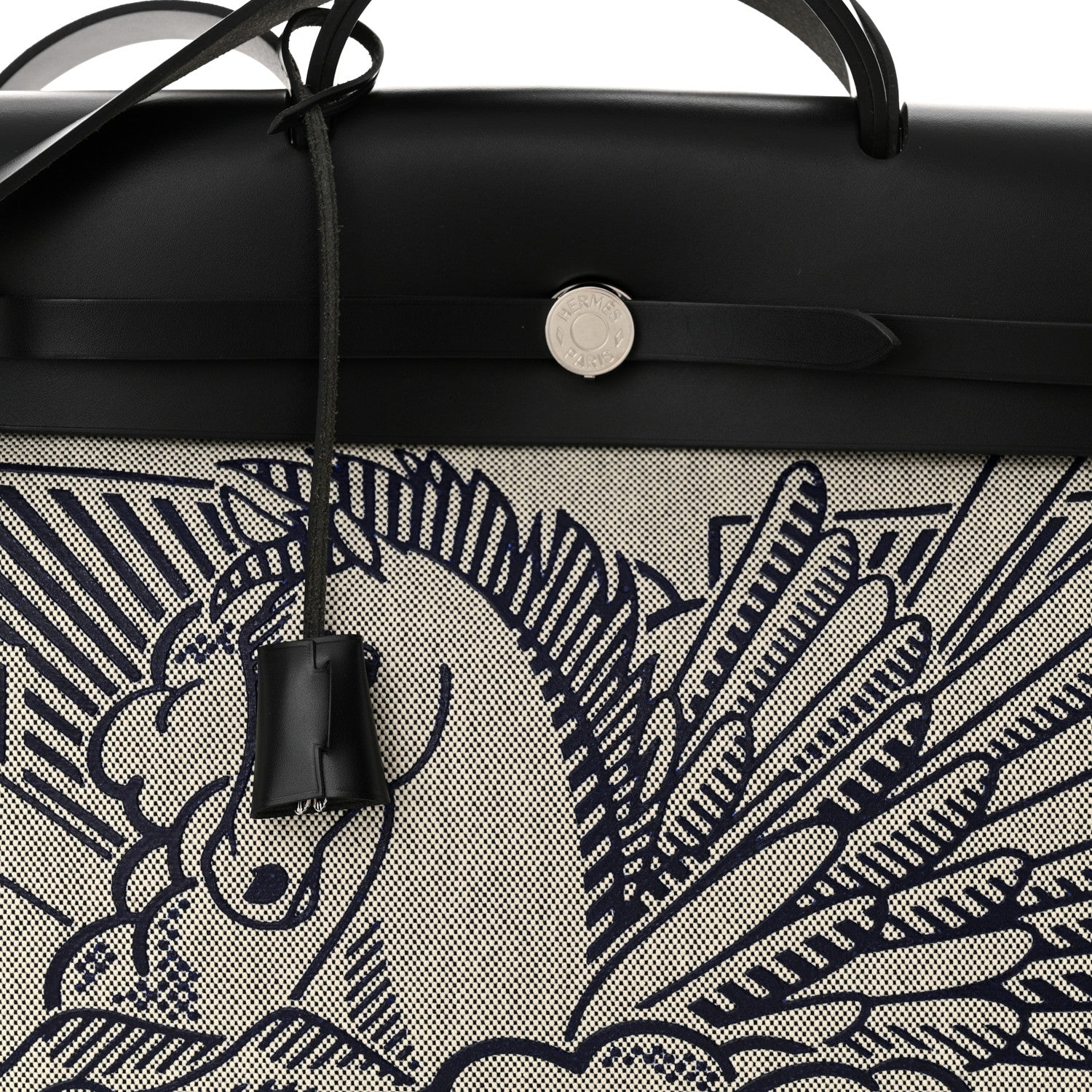Hermes Vache Hunter Toile H Pegase Pop Herbag Zip Retourne 39 MM Bleu Indigo Ecru Black 9 of 12