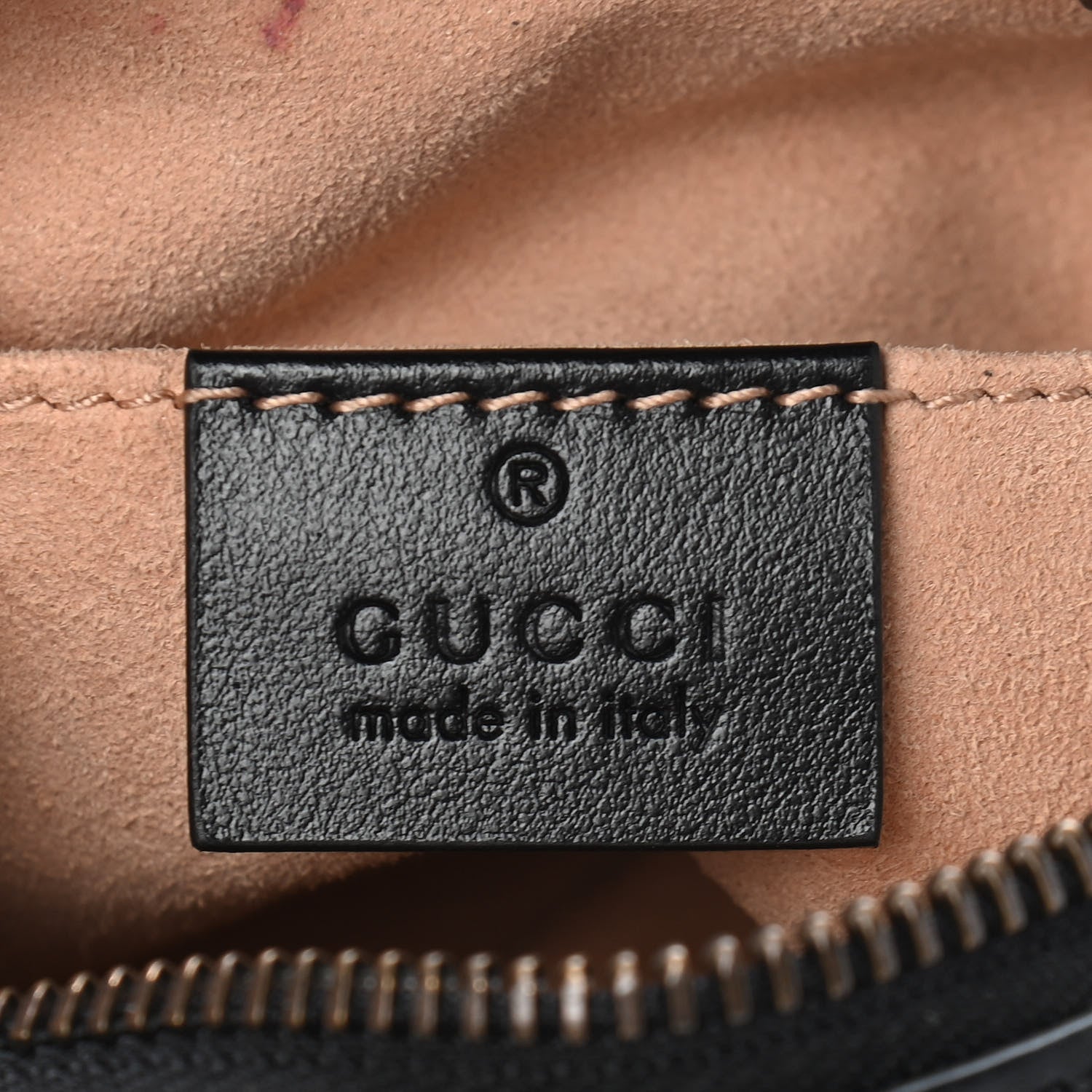 Gucci Calfskin Matelasse Mini GG Marmont Chain Shoulder Bag Black 6 of 10