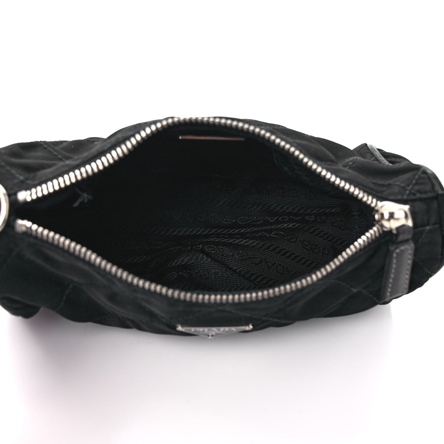 Tessuto Nylon Saffiano Impunturato Quilted Barrel Pochette Black