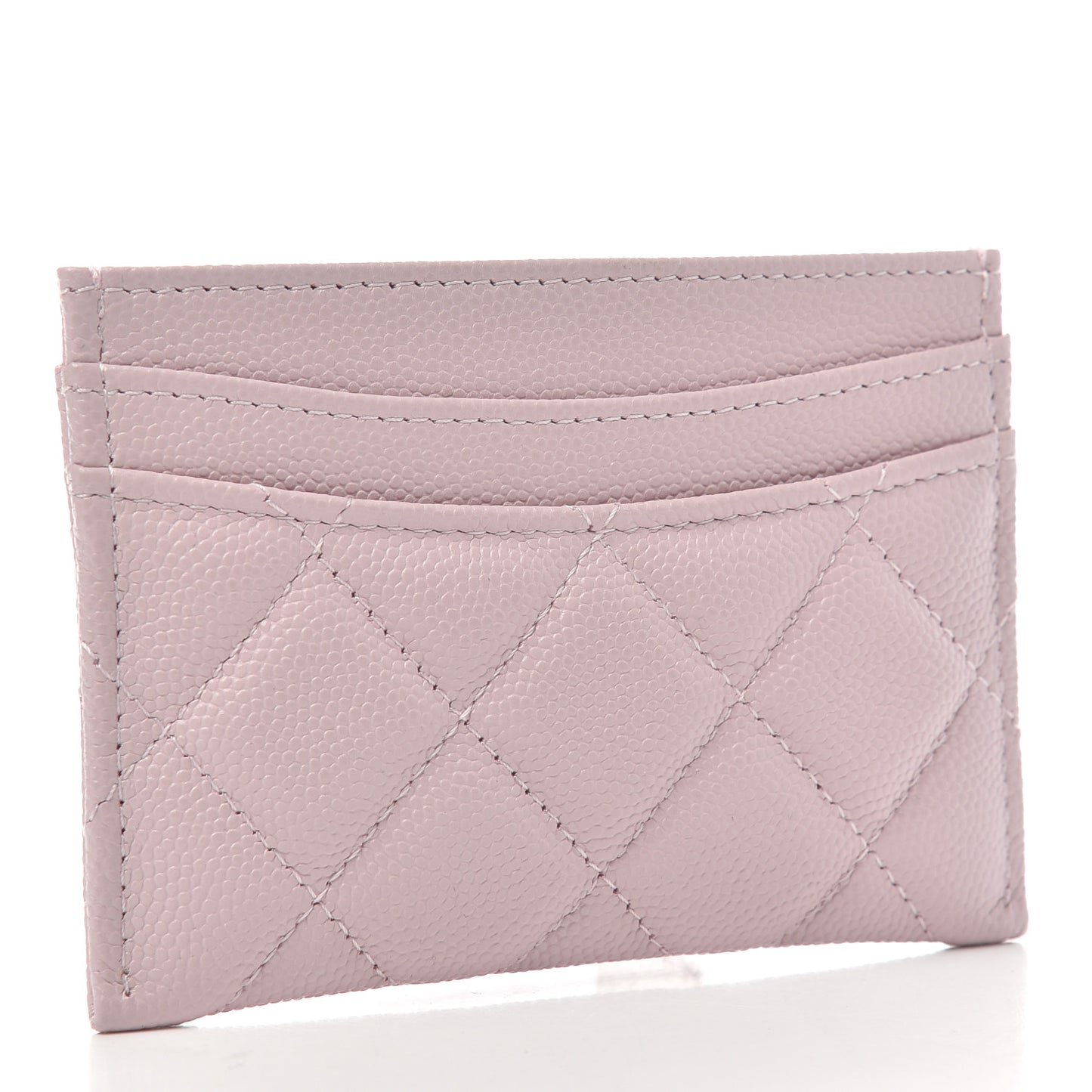 Caviar Quilted Card Holder Light Pink
