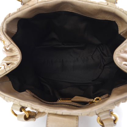 Miu Miu Vitello Lux Matelasse Tote Pomice 5 of 8