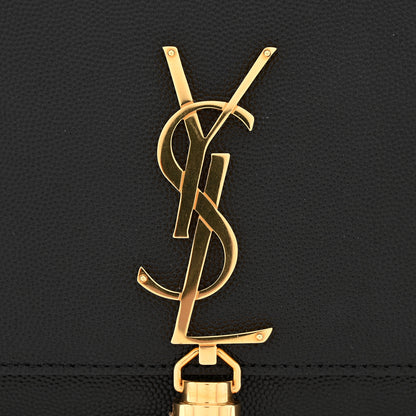 Saint Laurent Grain De Poudre Small Classic Monogram Kate Tassel Satchel Black 12 of 12