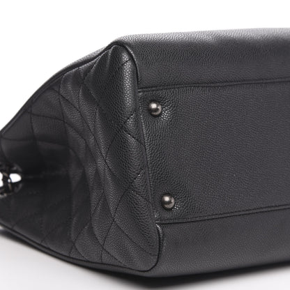 Chanel Metallic Grained Calfskin Woven Chain Large Shopping Bag Black 8 of 10