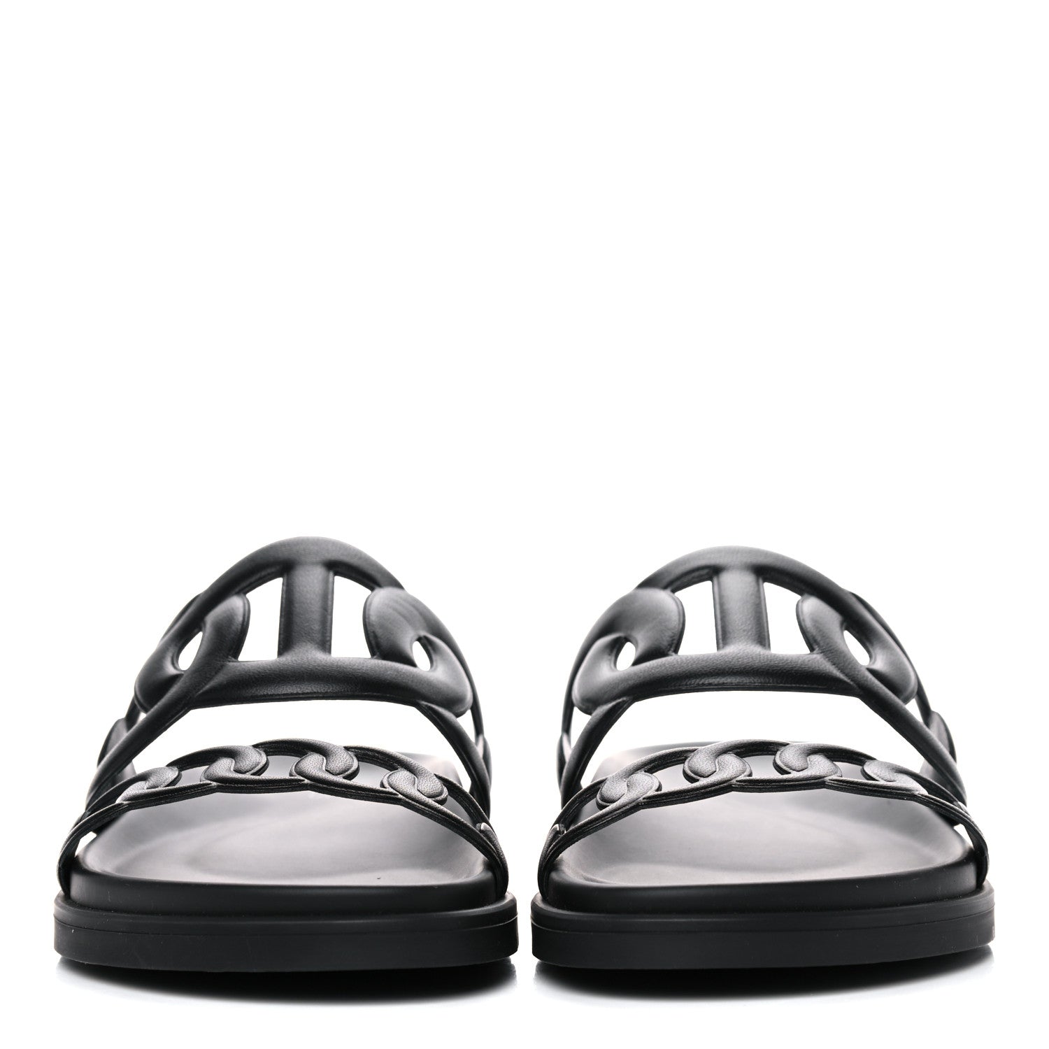 Hermes Nappa Extra Sandals 37.5 Black 2 of 9