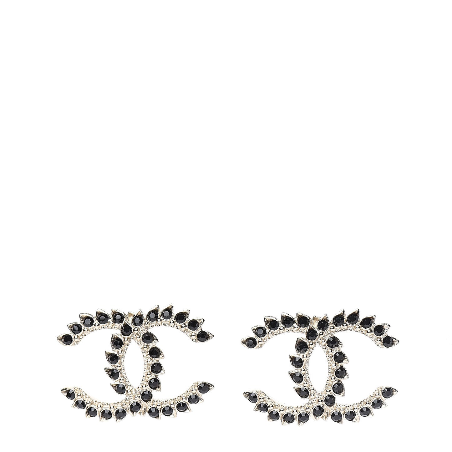 Strass Crystal CC Earrings Gold Black