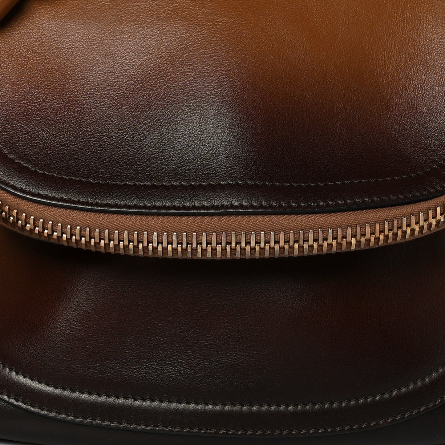 Grained Calfskin Medium Shaded Jennifer Crossbody Bag Brown