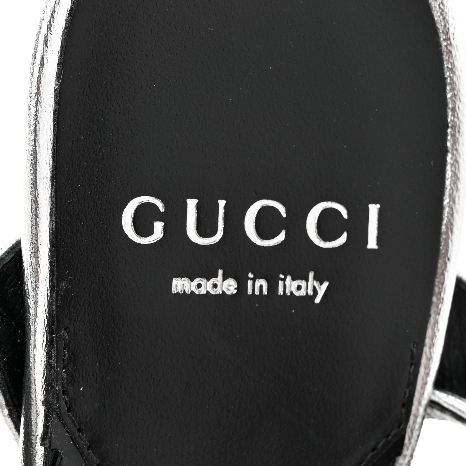 Gucci Nappa Silk High Heel Sandals 37.5 Argento 8 of 11