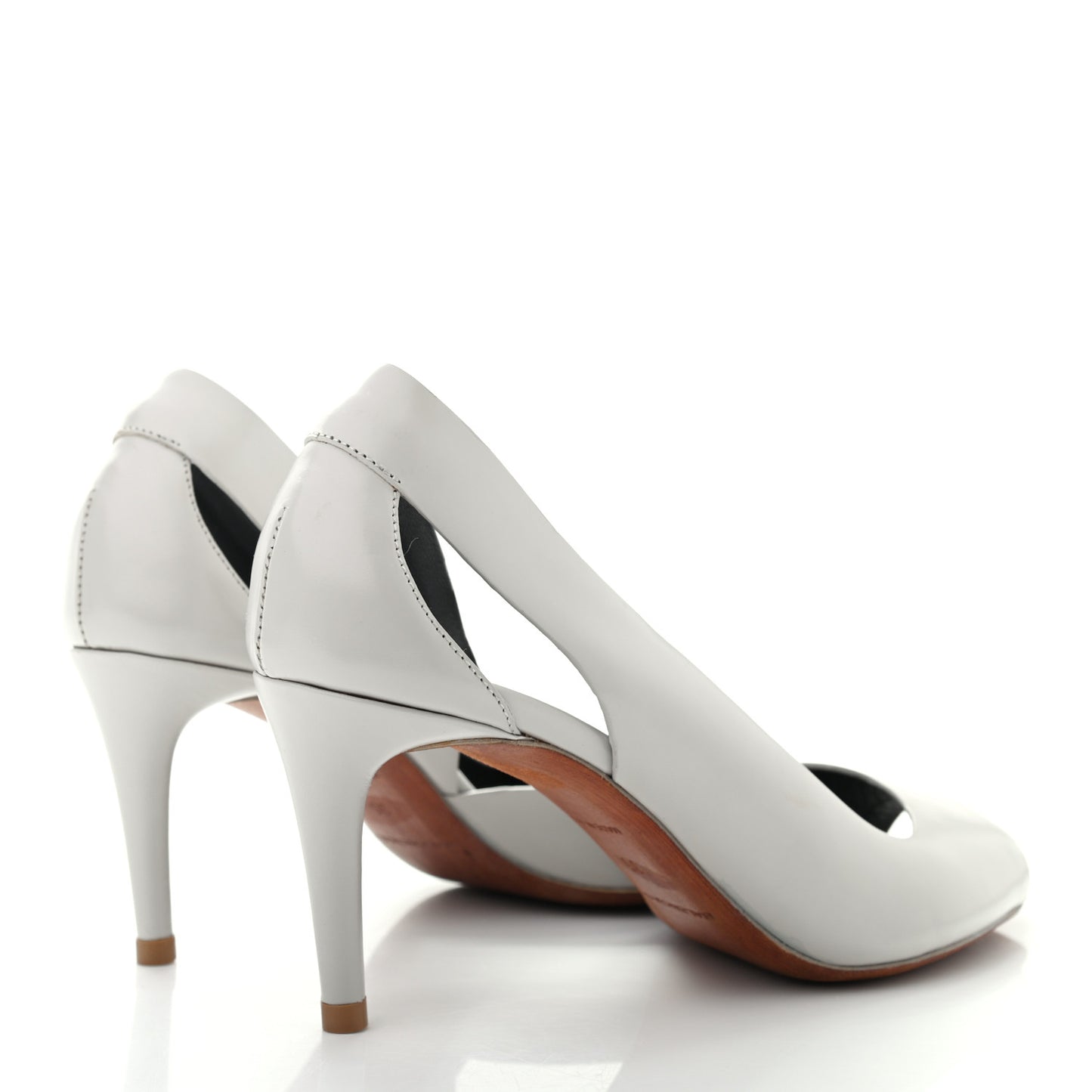 Calfskin Cutout Peep Toe Pumps 35 White