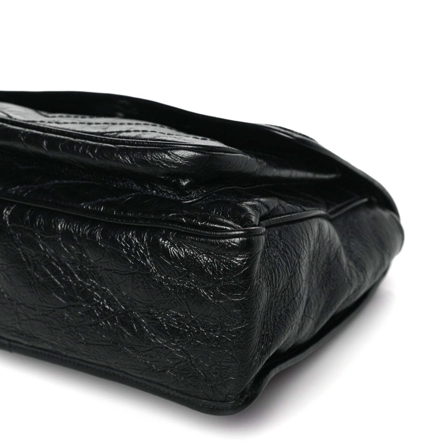 Saint Laurent Crinkled Calfskin Matelasse Monogram Large Niki Chain Satchel Black 9 of 9