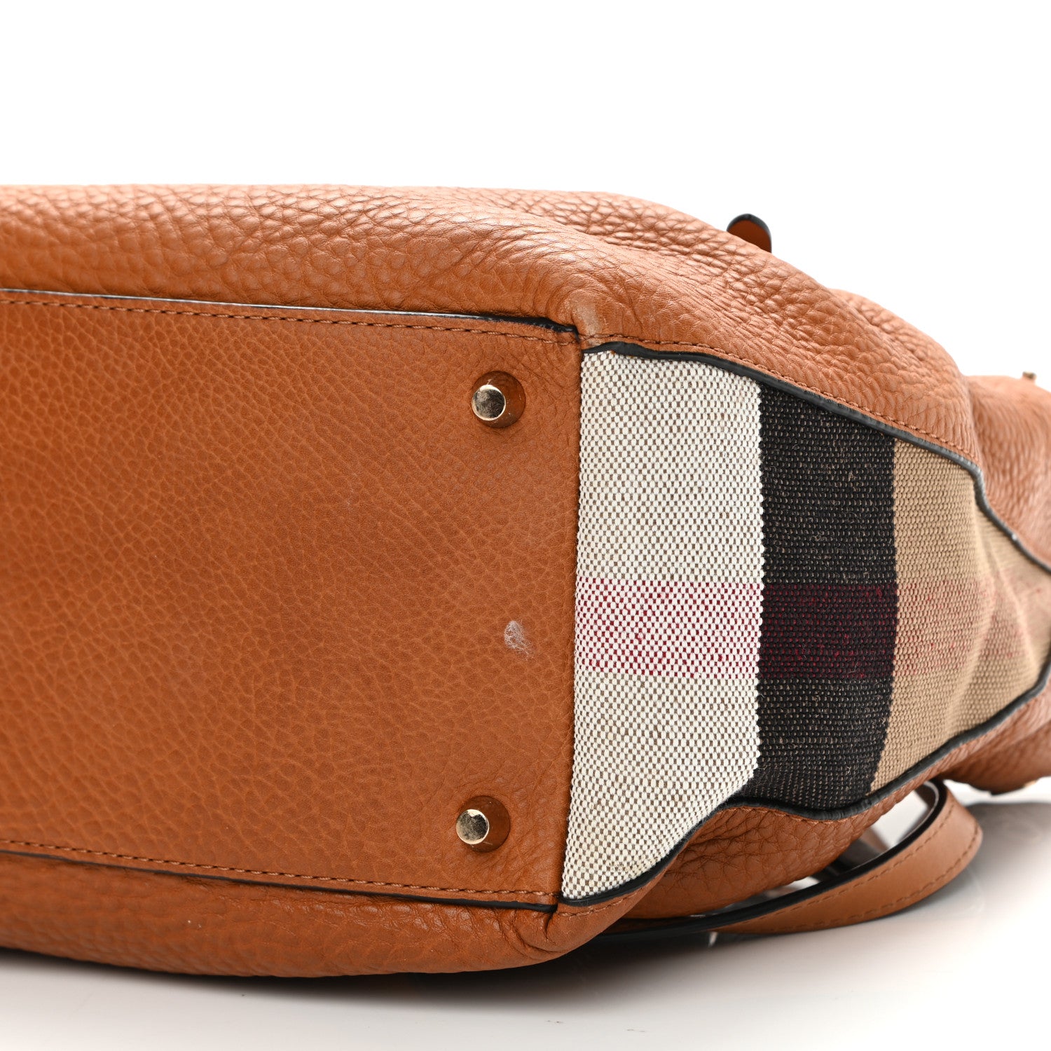 Burberry Grainy Calfskin House Check Small Maidstone Saddle Brown 11 of 13