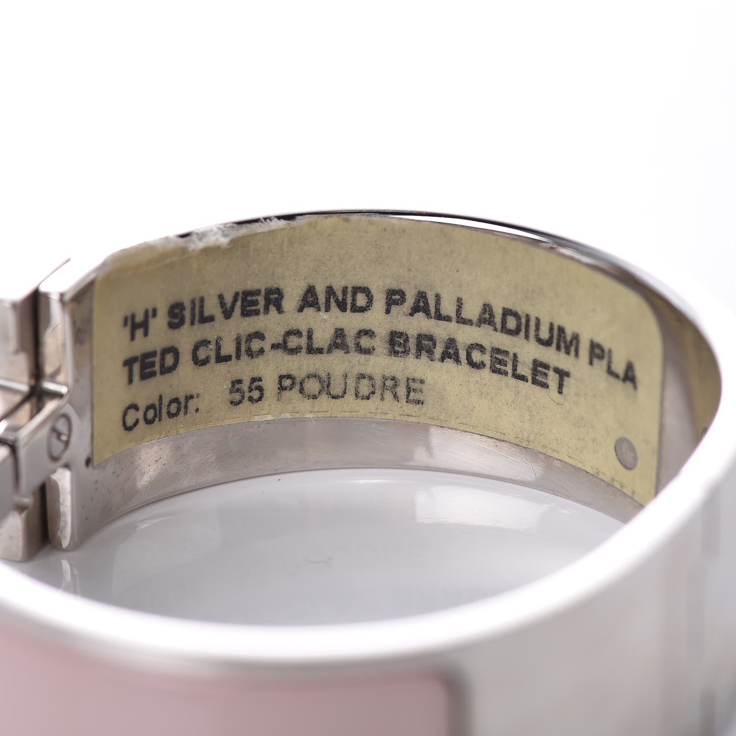 Hermes Enamel Wide Clic Clac H Bracelet PM Rose Poudre 5 of 5