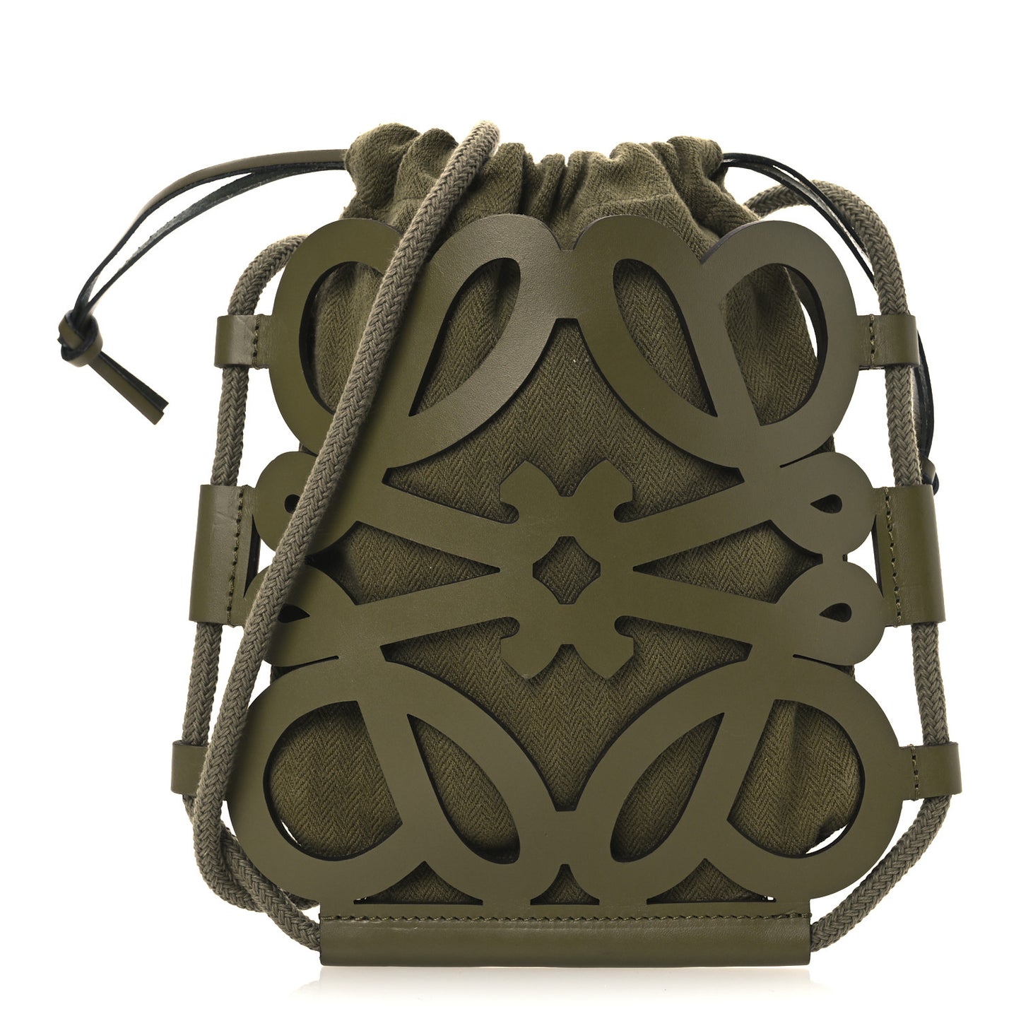 Smooth Calfskin Paula's Ibiza Small Anagram Cutout Tote Olive
