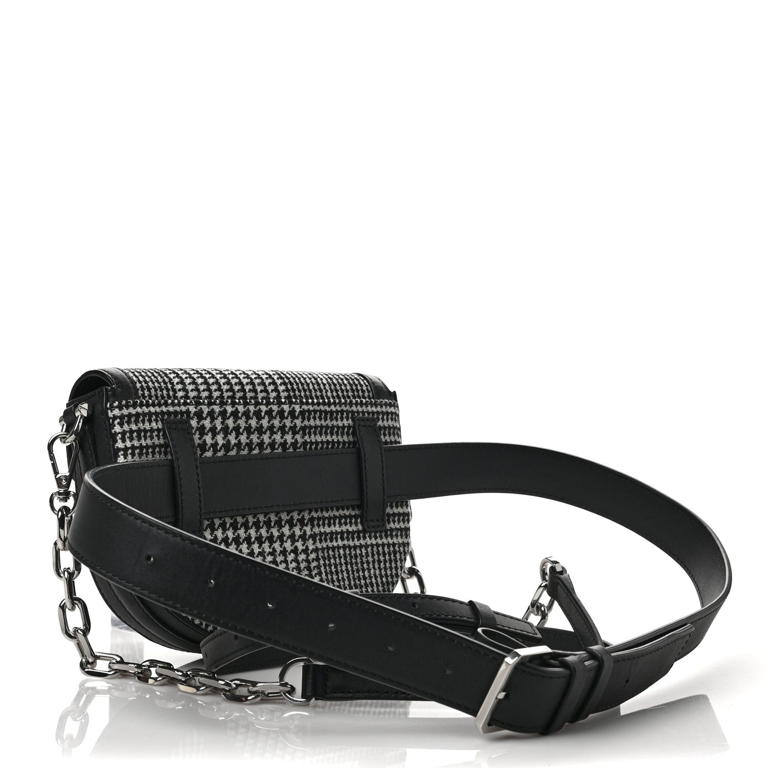 MCM Calfskin Houndstooth Mini Patricia Belt Bag Black White 2 of 5