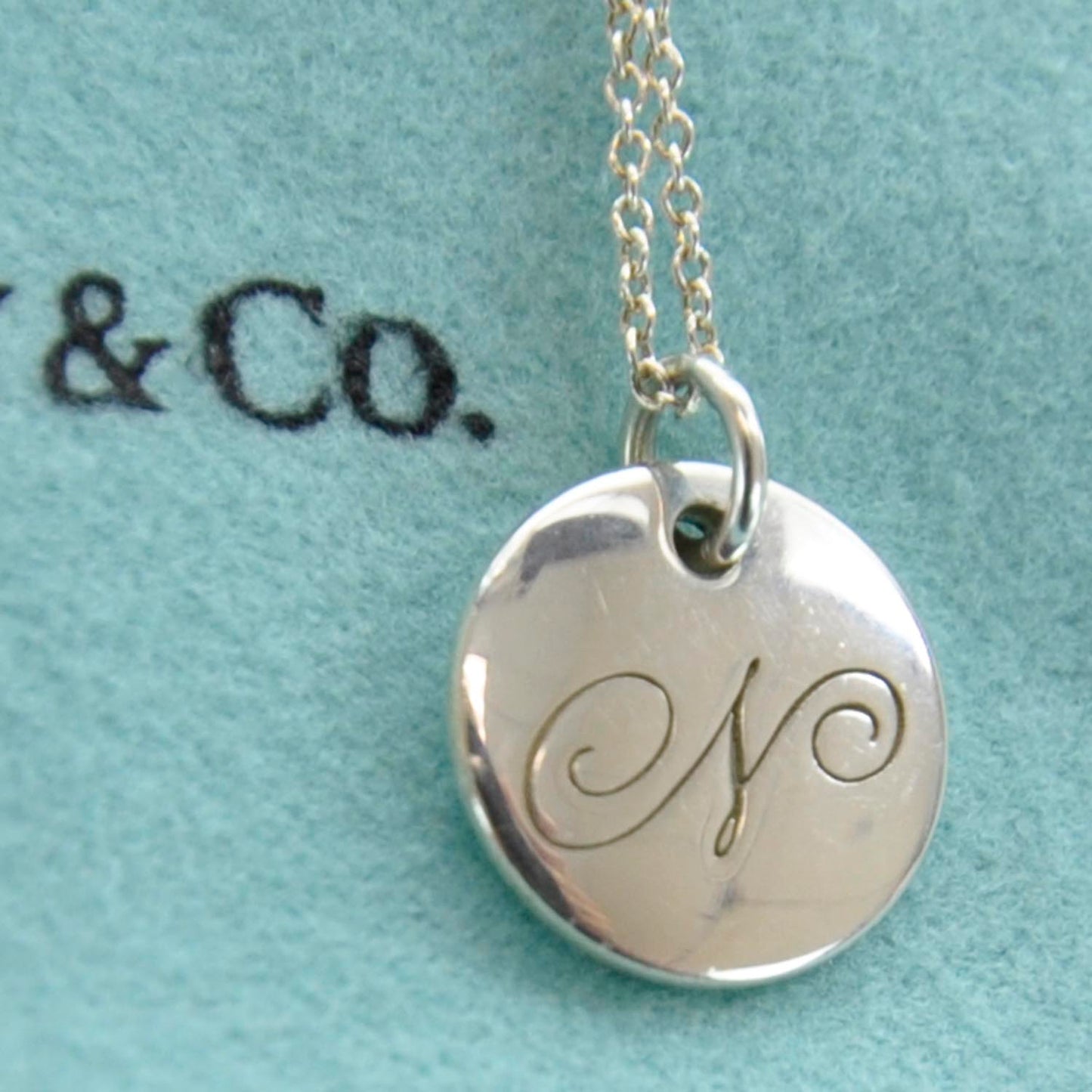 Sterling Silver Notes Alphabet N Charm Necklace