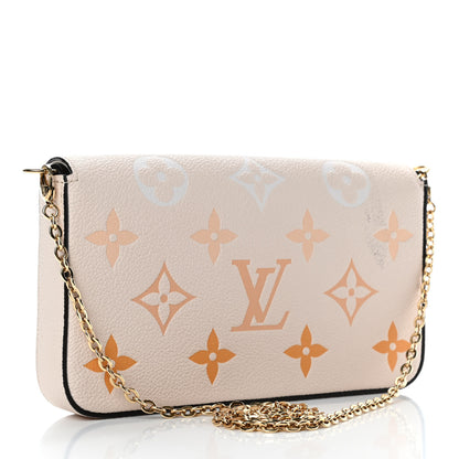 Louis Vuitton Empreinte Monogram Giant By The Pool Felicie Pochette Chain Wallet Cream Saffron 3 of 7