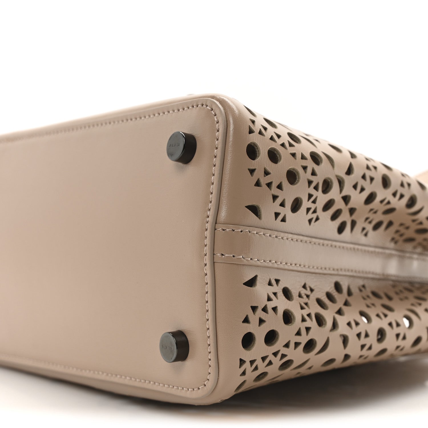 Alaia Calfskin Vienne Wave Mina 25 Bag Sable 10 of 10