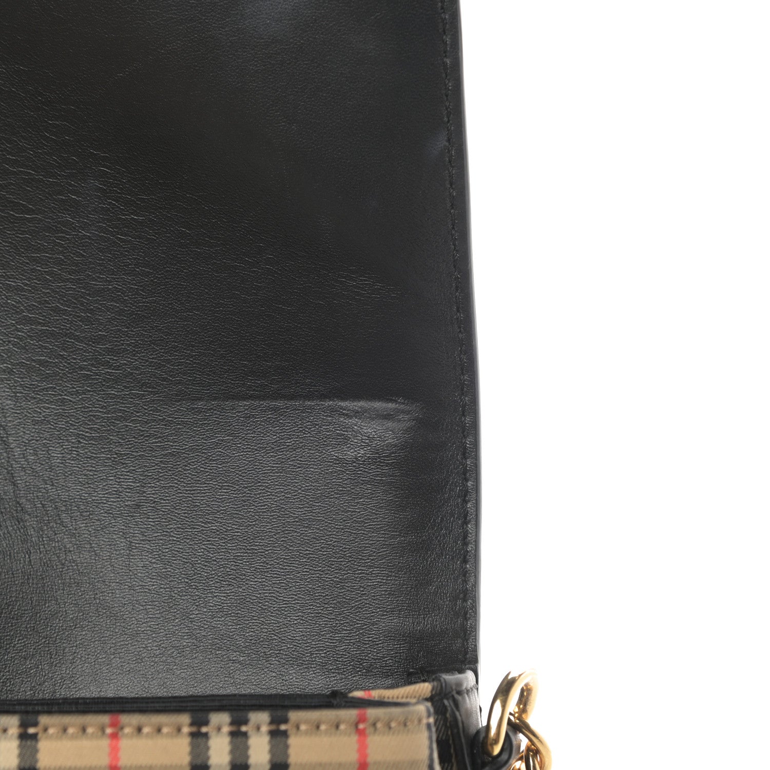 Burberry Smooth Calfskin 1983 Knight Check Link Shoulder Bag Black 12 of 15