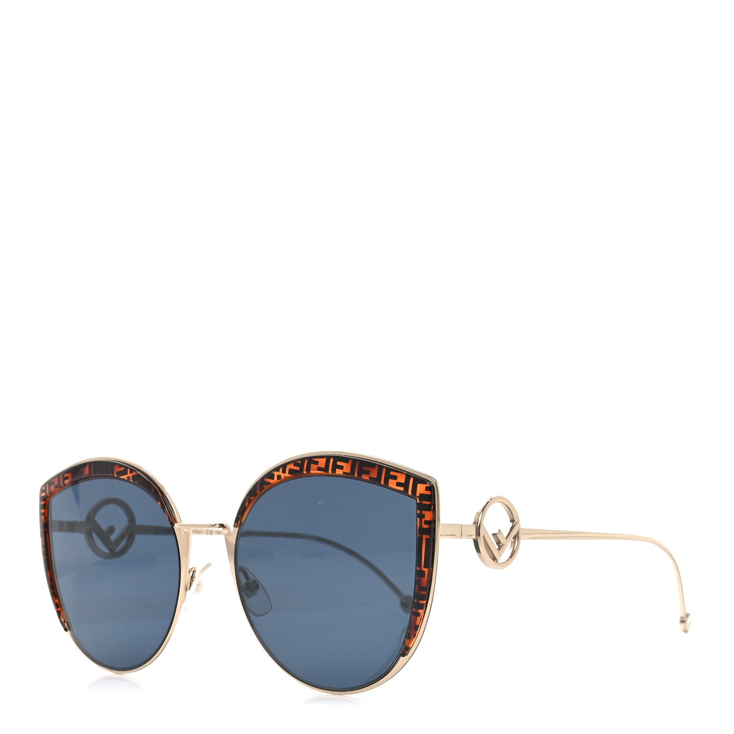 Fendi Metal Acetate F is Fendi FF Cat Eye Sunglasses FF 0290/S Gold 1 of 7