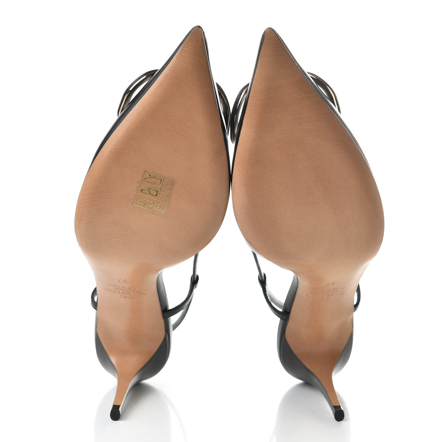 Valentino Garavani Calfskin Tonal Vlogo Slingback 80mm Pumps 37 Black 6 of 9