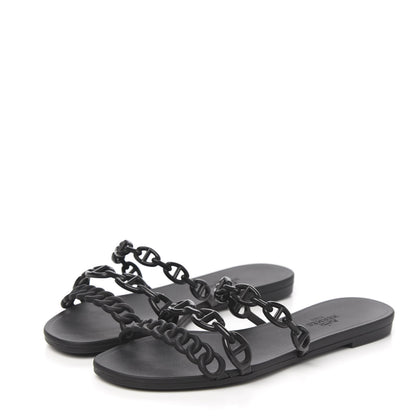 Hermes TPU Rivage Sandals 36 Black 3 of 7