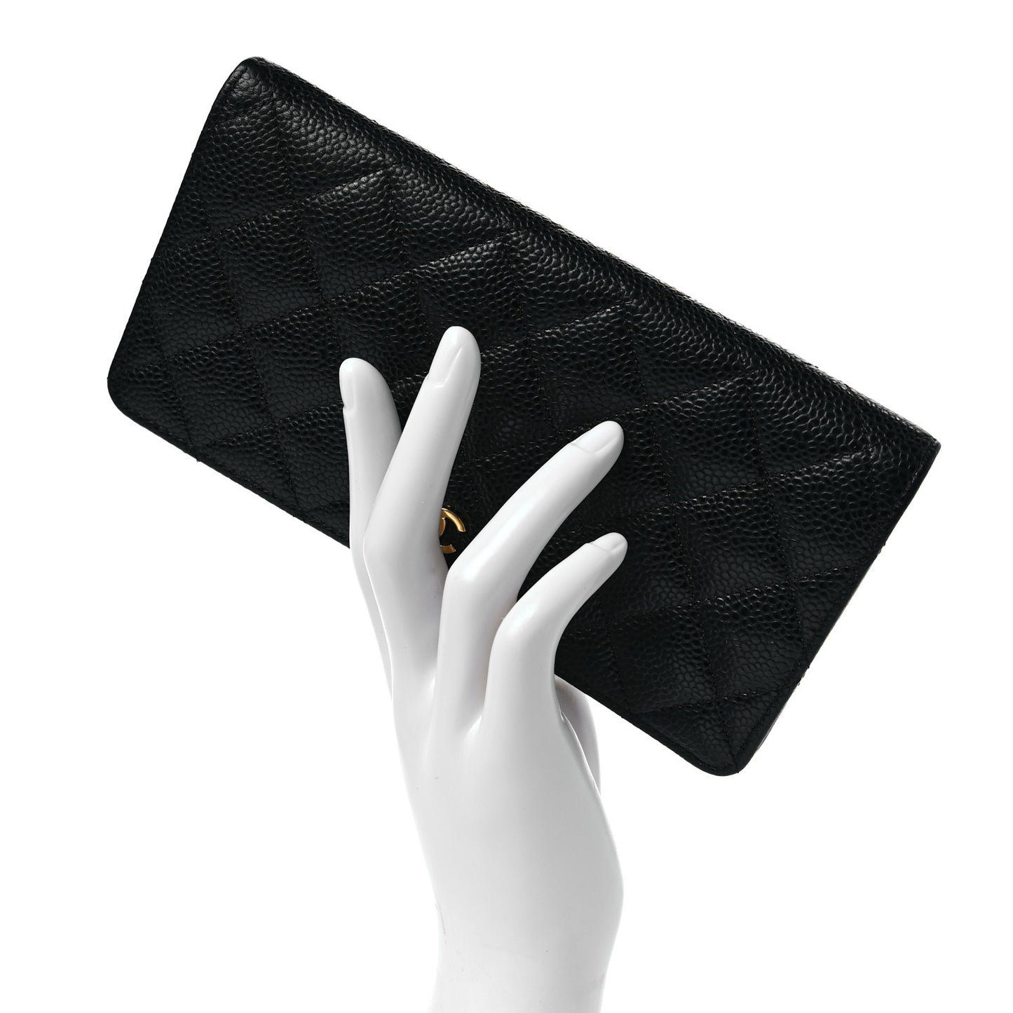 Caviar Quilted Yen Wallet Black
