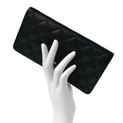 Chanel Caviar Quilted Yen Wallet Black 2 of 9
