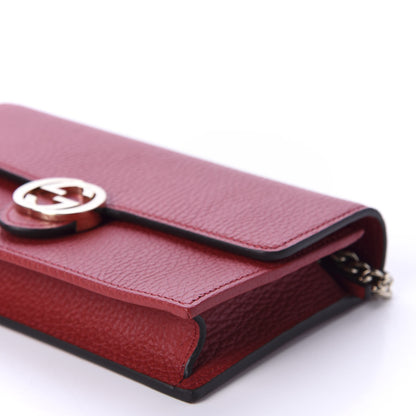 Gucci Dollar Calfskin Interlocking G Chain Wallet Red 7 of 11
