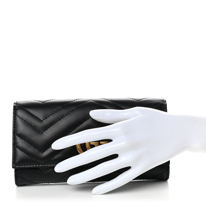 Gucci Calfskin Matelasse GG Marmont Continental Wallet Black 2 of 7
