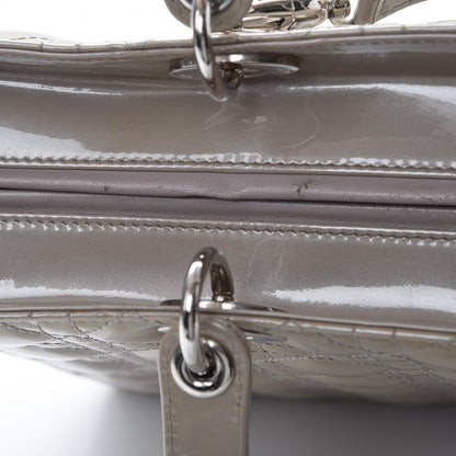 Christian Dior Patent Cannage Large Lady Dior Grey 8 of 10