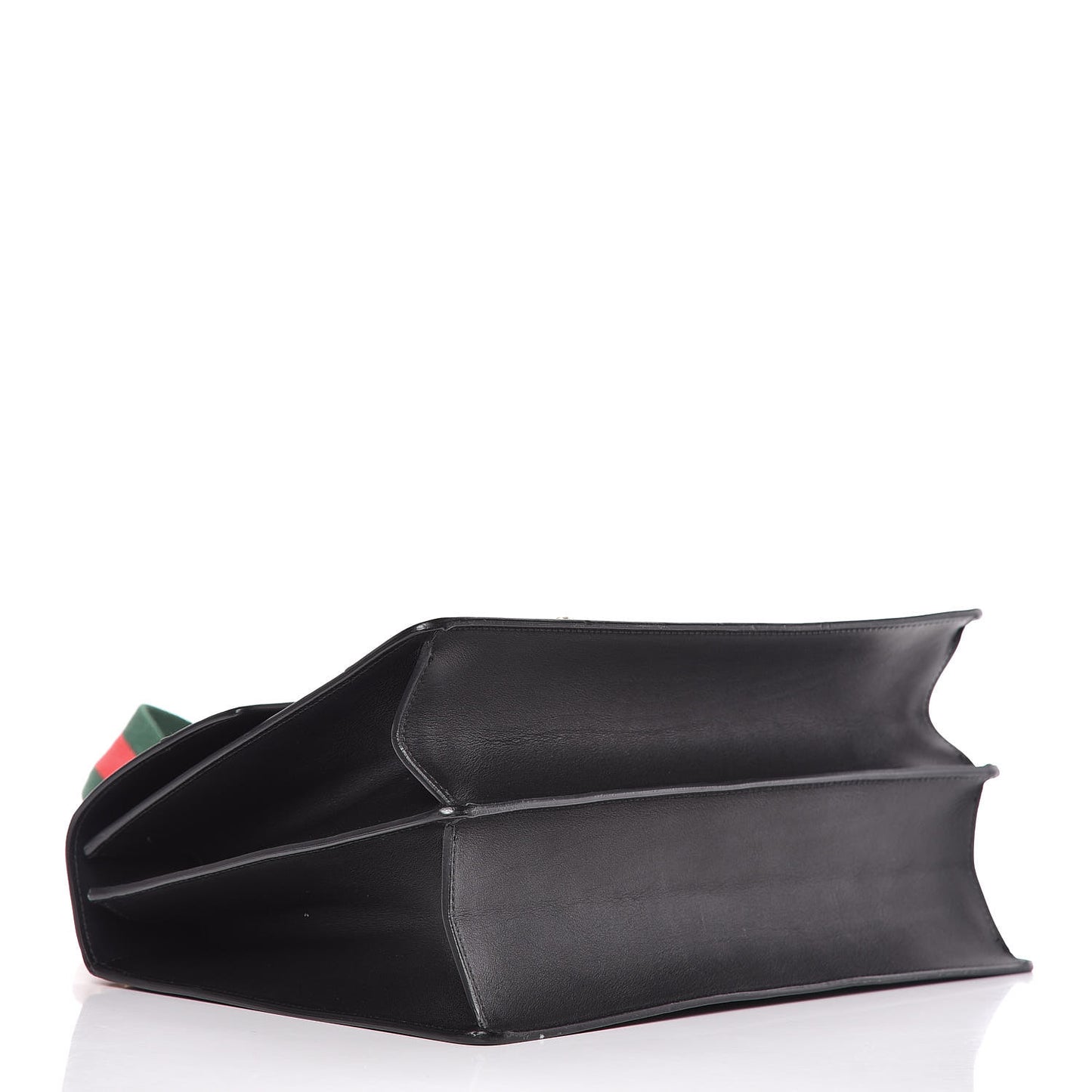 Calfskin Bamboo Web Large Dionysus Top Handle Bag Black Bright Evergreen Hibiscus Red