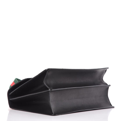 Gucci Calfskin Bamboo Web Large Dionysus Top Handle Bag Black Bright Evergreen Hibiscus Red 4 of 10