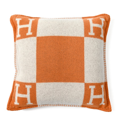 Hermes Wool Cashmere Avalon Pillow PM Ecru Potiron 2 of 3