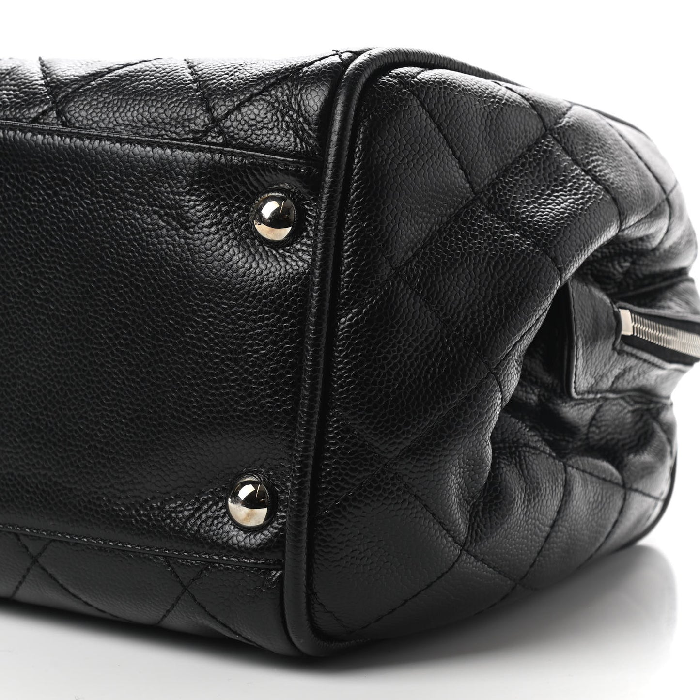 Caviar Quilted CC Timeless Bowler Black