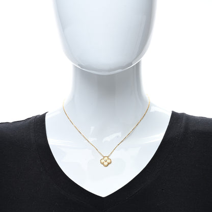 Van Cleef & Arpels 18K Yellow Gold Diamond Yellow Mother of Pearl Vintage Alhambra Pendant Necklace 3 of 4