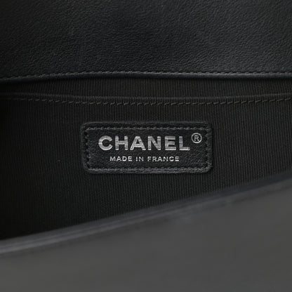 Chanel Calfskin Chevron Quilted Medium Boy Flap Black 6 of 14