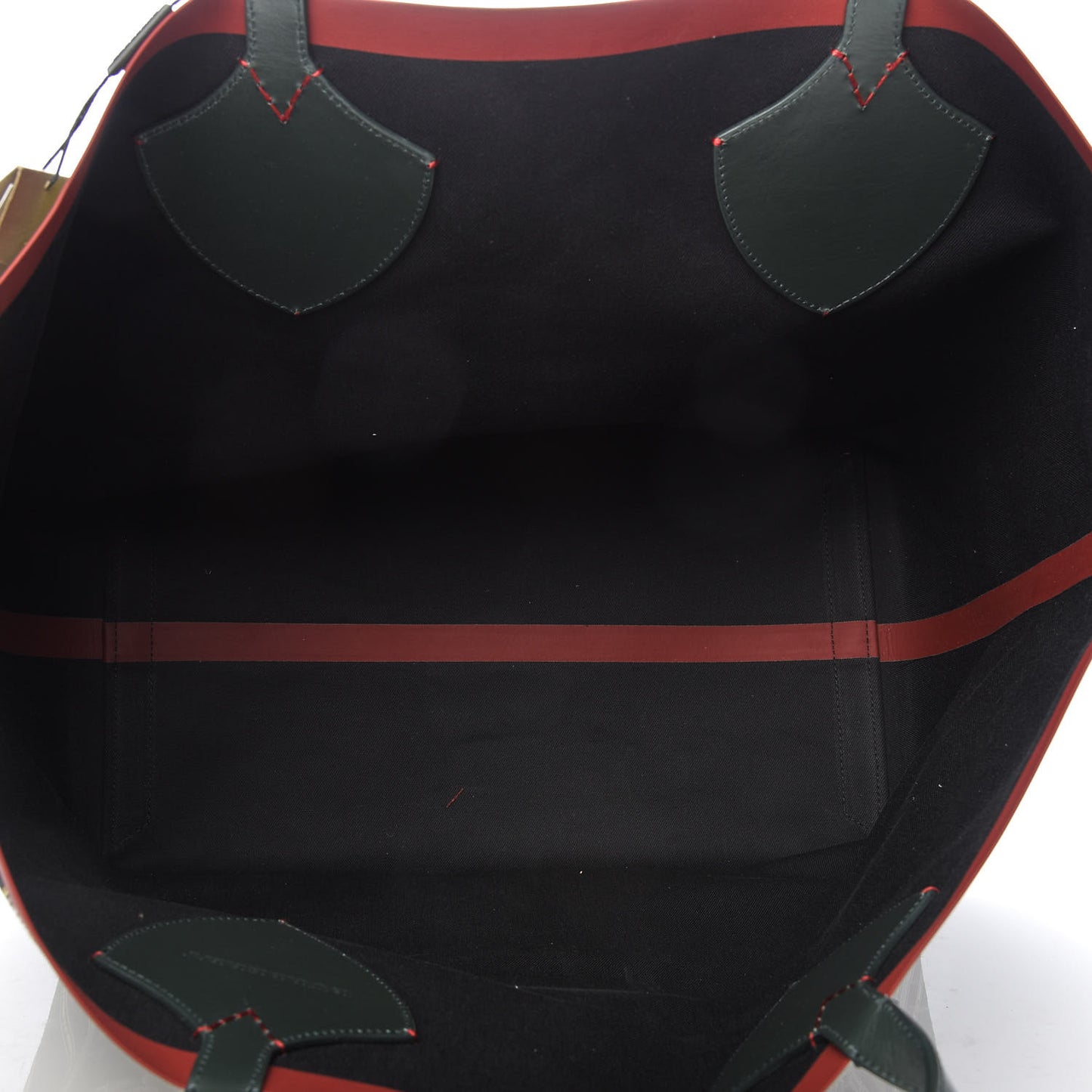 Canvas House Check The Giant Reversible Tote Dark Forest Green Burgundy