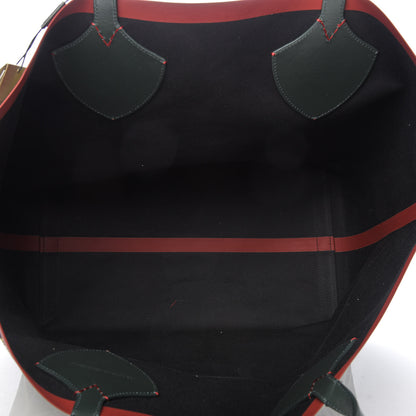 Burberry Canvas House Check The Giant Reversible Tote Dark Forest Green Burgundy 4 of 8