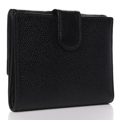 Chanel Caviar Timeless CC Compact French Wallet Black 3 of 9