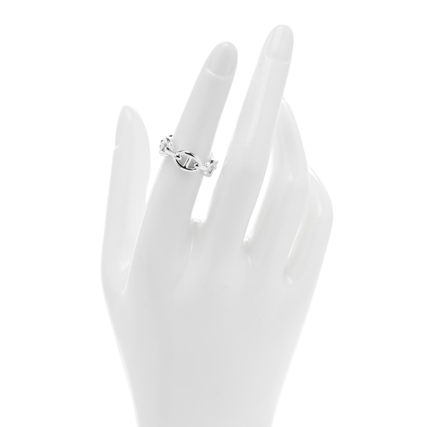 Sterling Silver PM Chaine d'Ancre Enchainee Band Ring 52 6