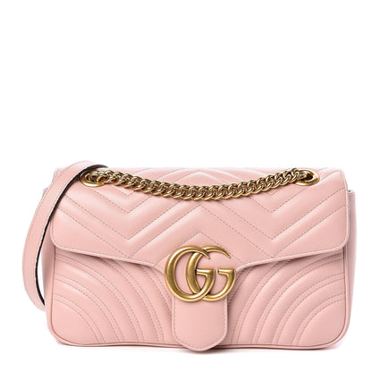 Gucci Calfskin Matelasse Small GG Marmont Shoulder Bag Perfect Pink 1 of 15