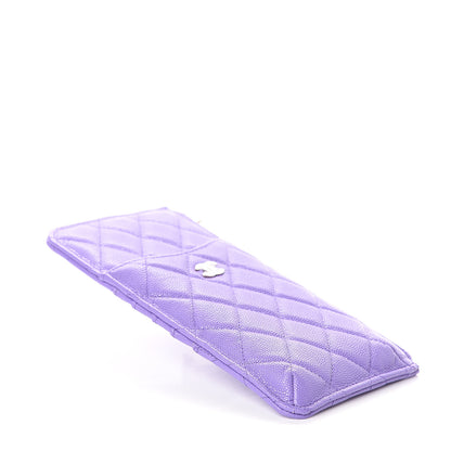 Chanel Caviar Quilted Classic Flat Wallet Pouch Purple 3 of 6