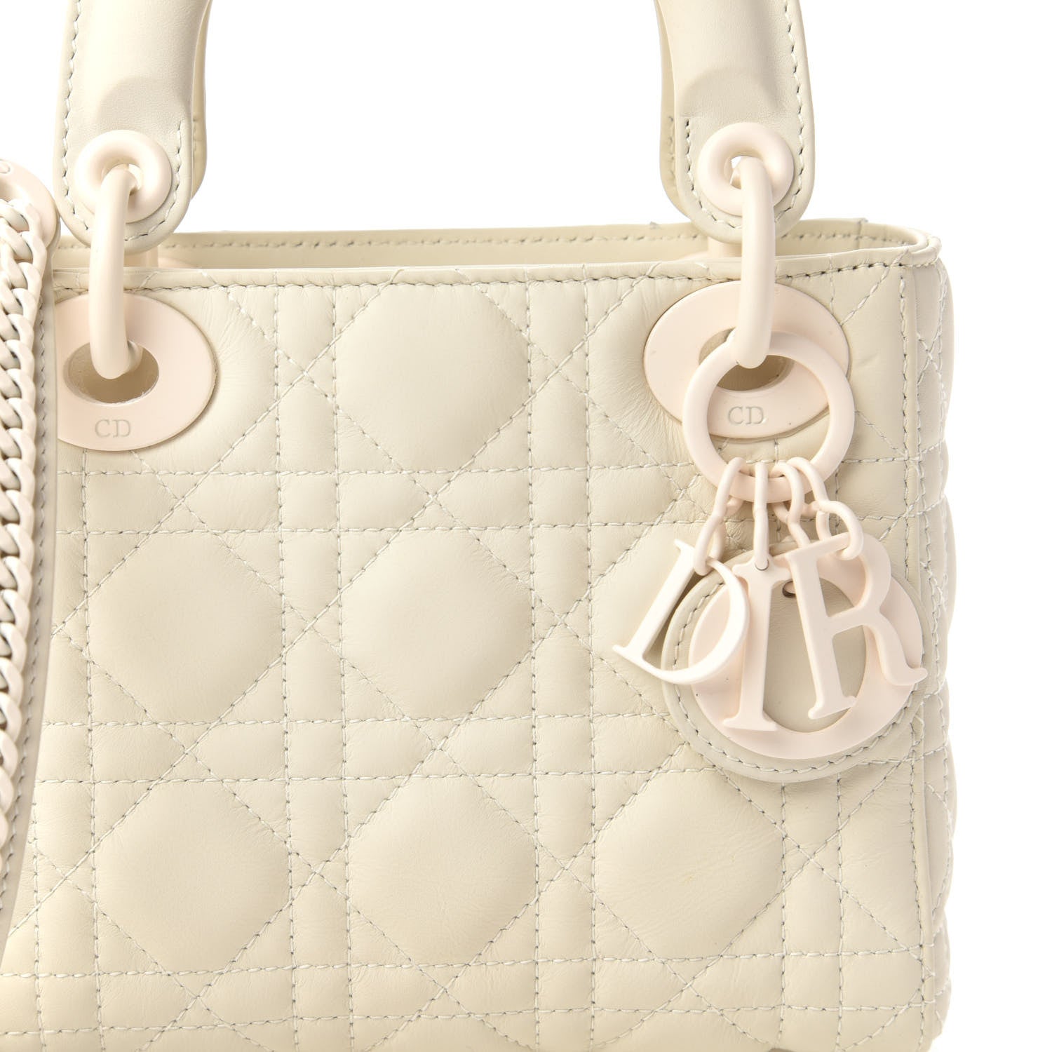 Christian Dior Ultra Matte Calfskin Cannage Mini Lady Dior White 9 of 10