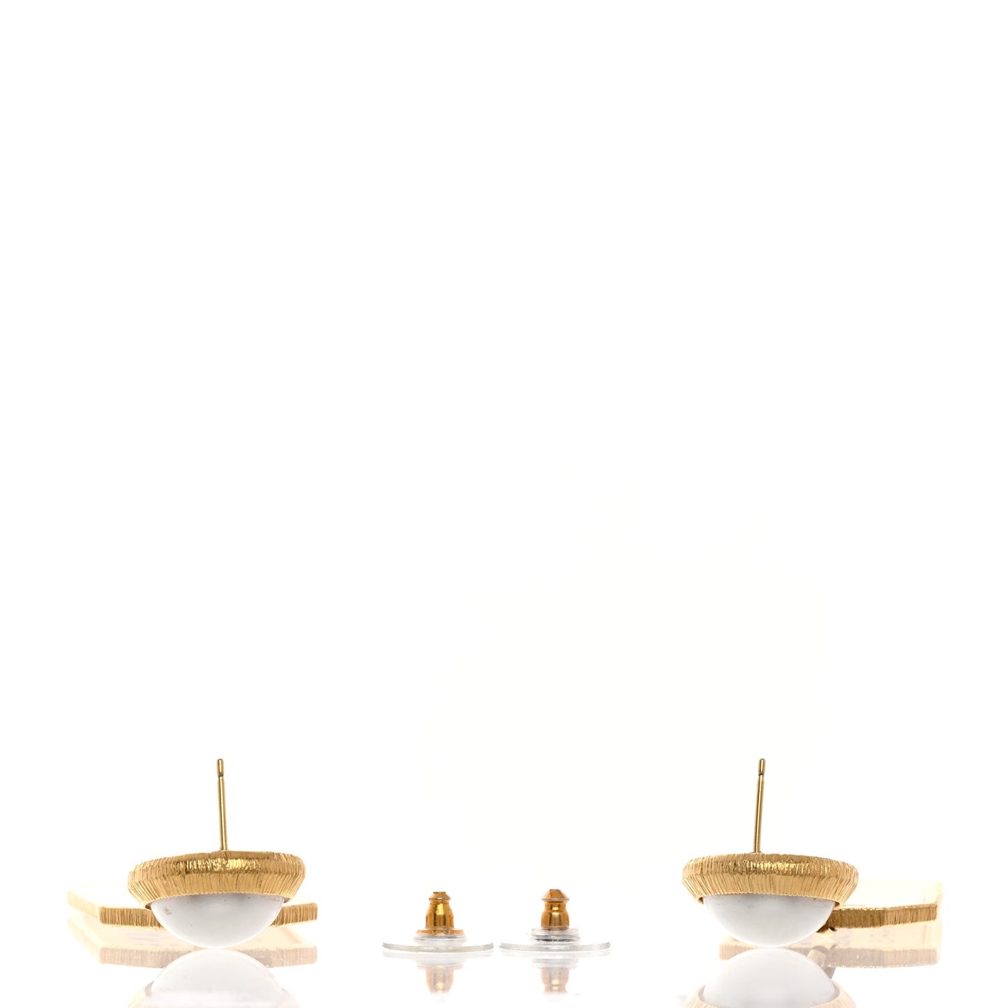 Pearl CC Tags Drop Earrings Gold