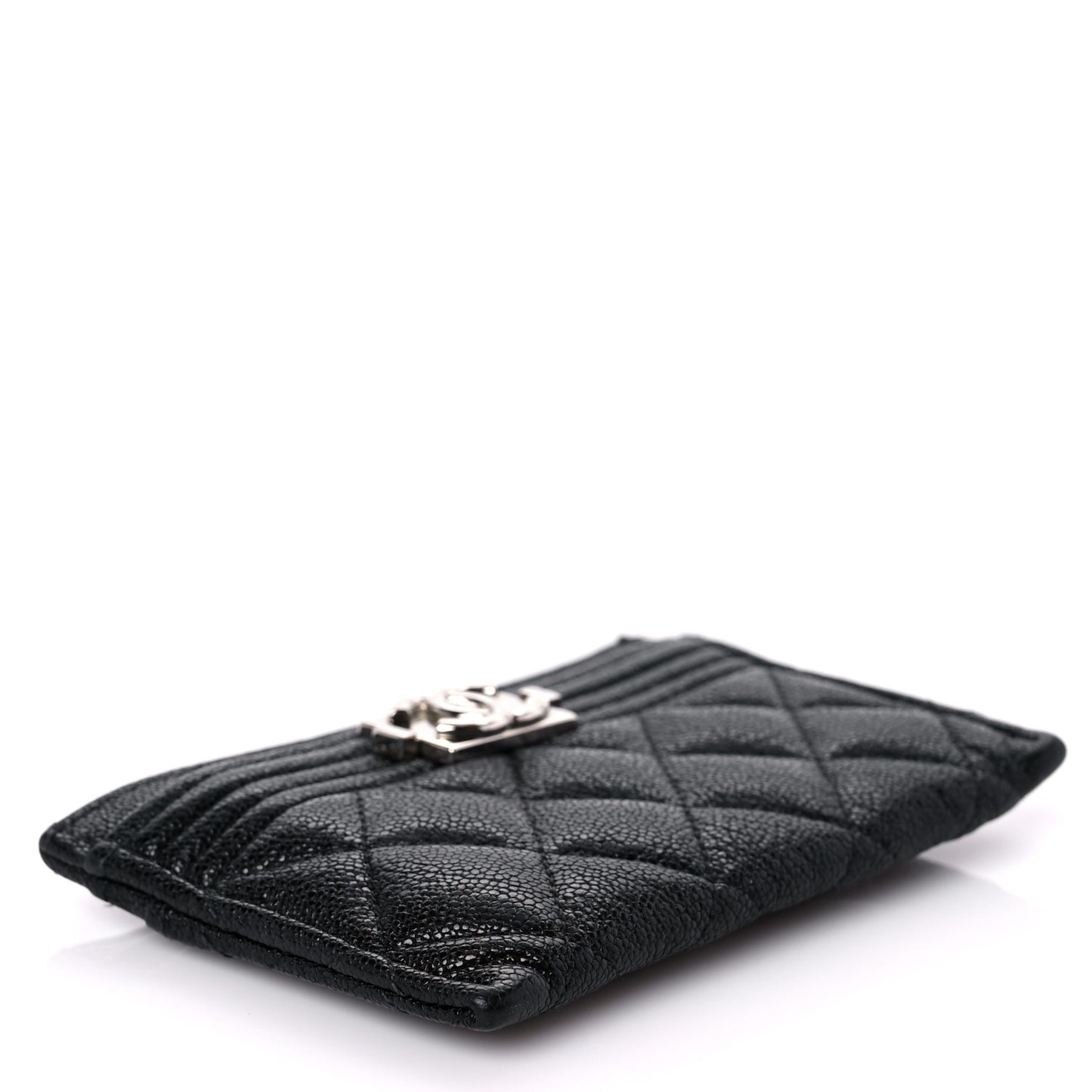 Caviar Quilted Boy Card Holder Black
