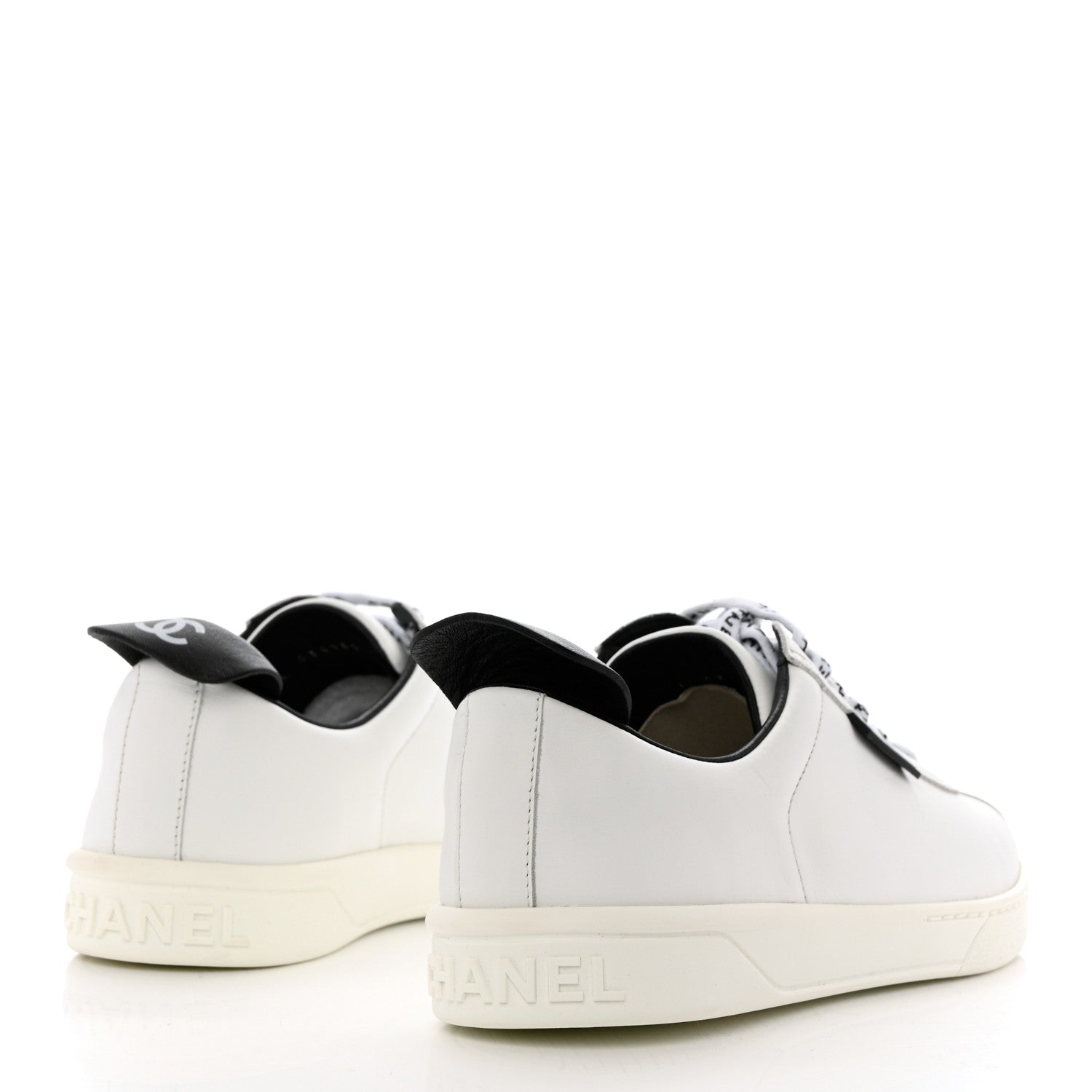 Chanel Calfskin CC Womens Sneakers 38 White 4 of 9