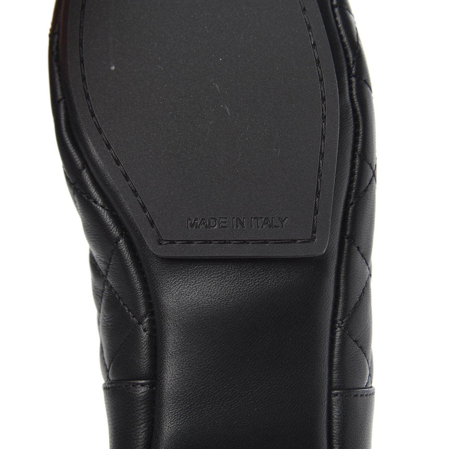 Lambskin Quilted Cap Toe Slipper With Pouch 36 Black