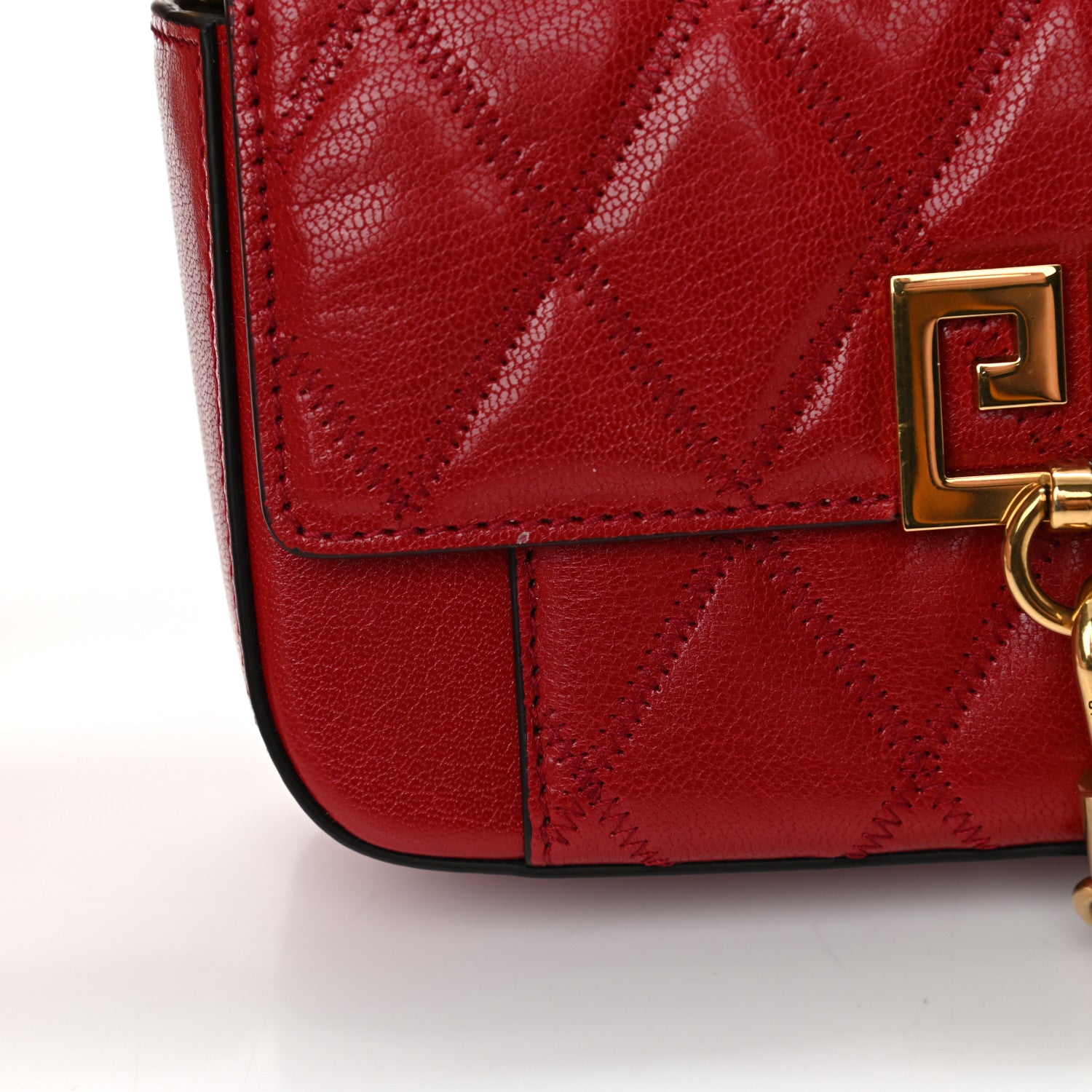 Givenchy Goatskin Quilted GV3 Mini Pocket Convertible Bag Vermillon 14 of 15