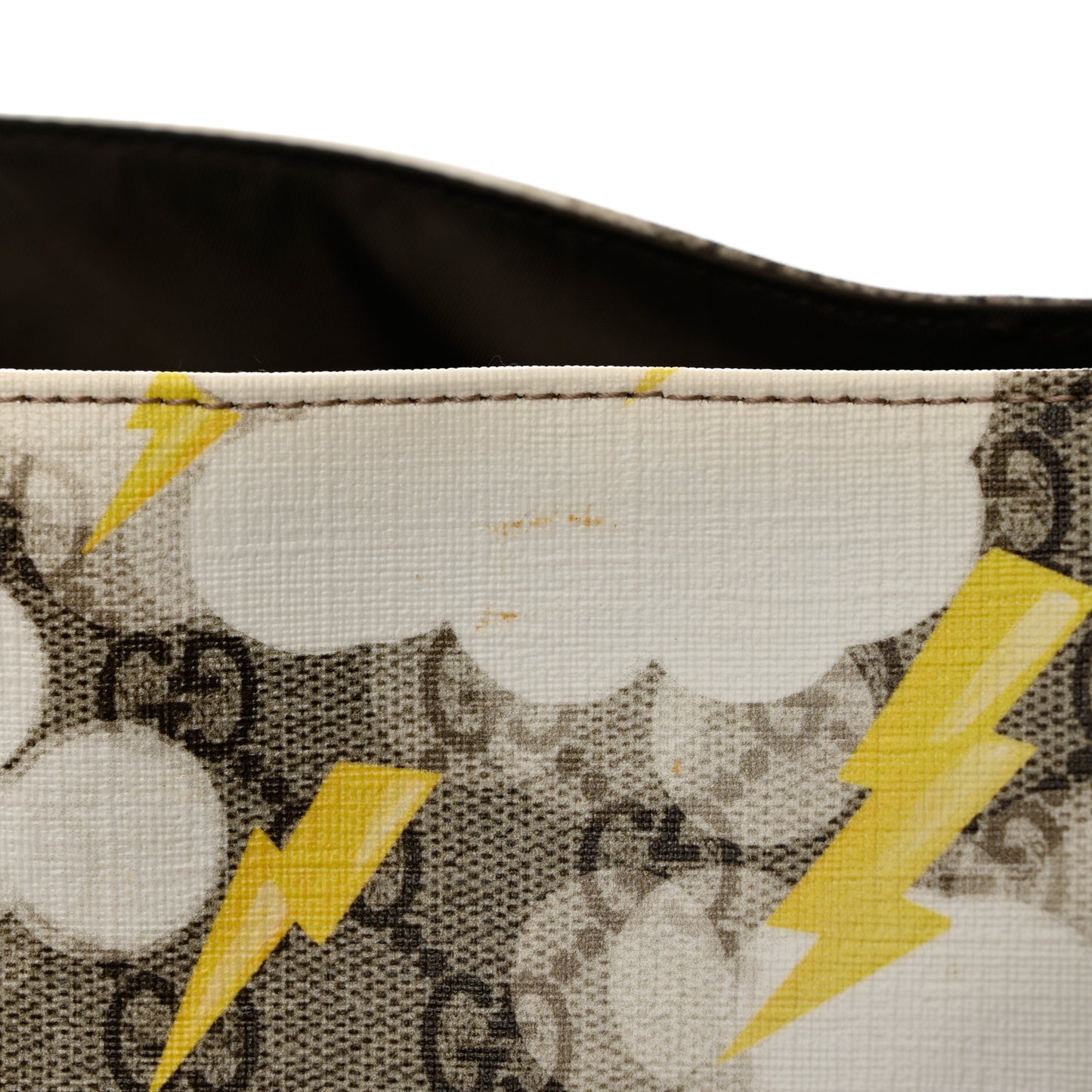 GG Plus Monogram Lightning Bolt Messenger Diaper Bag Beige