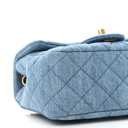 Chanel Denim Quilted Mini Pearl Crush Flap Blue 9 of 10